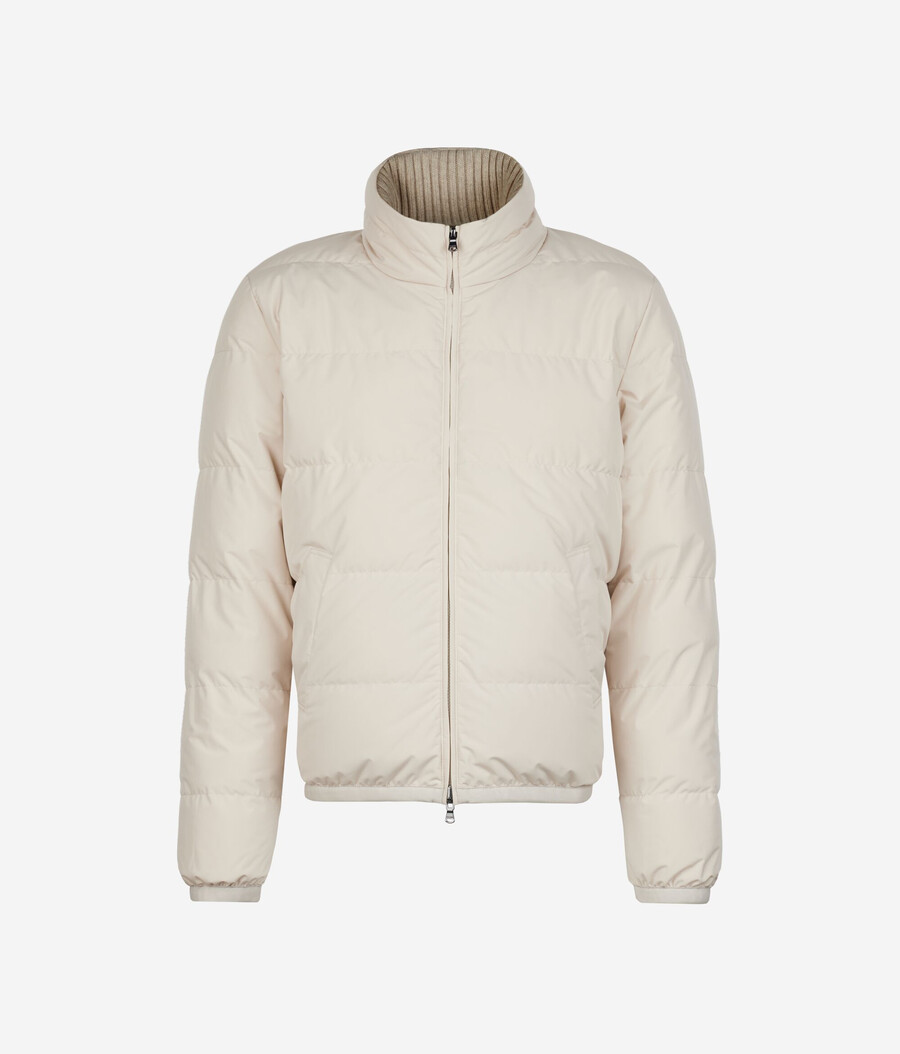 wendbare daunenjacke aus kaschmir und wolle