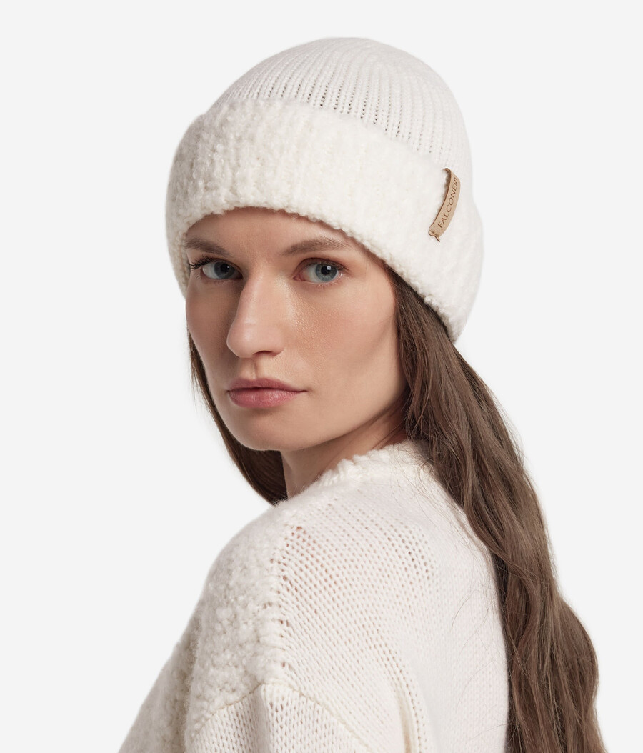 ultraweiche mütze aus kaschmir und bouclé