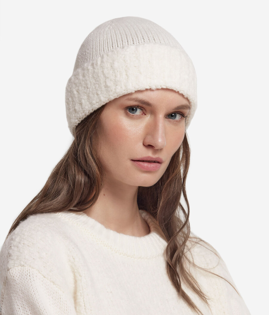 ultraweiche mütze aus kaschmir und bouclé