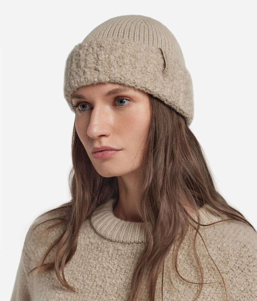 ultraweiche mütze aus kaschmir und bouclé