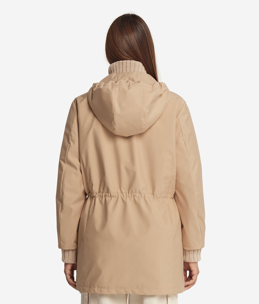wendbare funktionsjacke mit kaninchenfellfutter