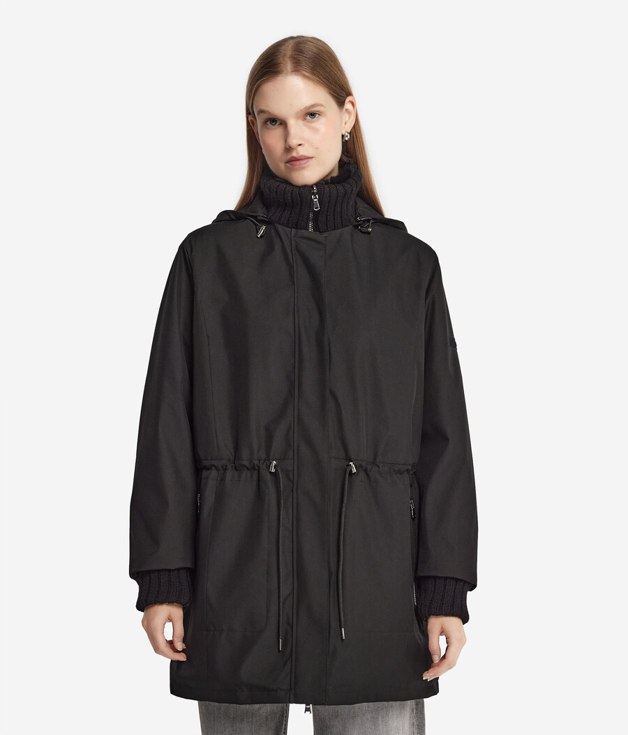 wendbare funktionsjacke mit kaninchenfellfutter