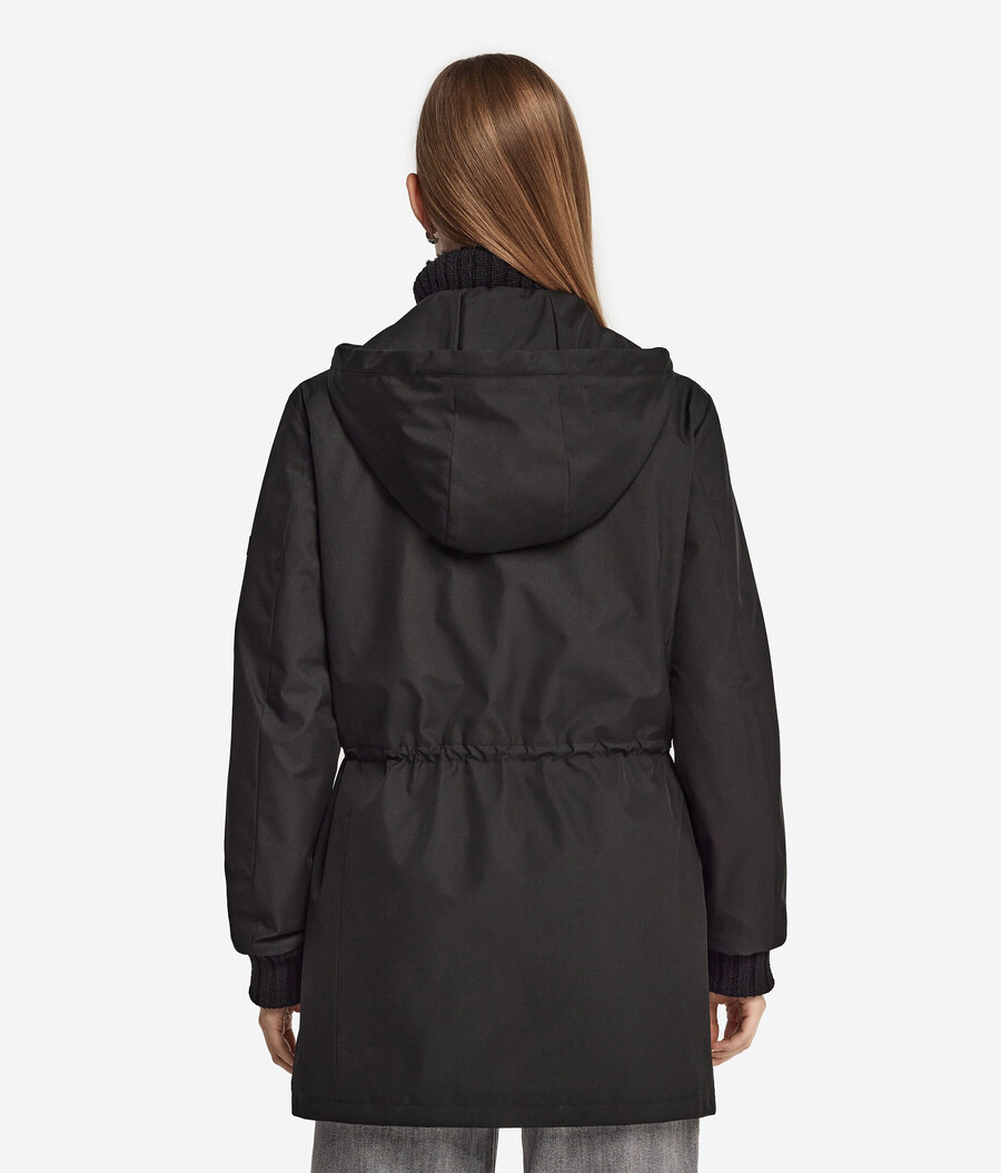 wendbare funktionsjacke mit kaninchenfellfutter