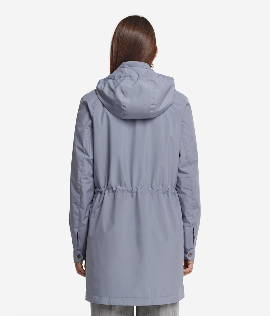 lange funktionsjacke mit kordelzug