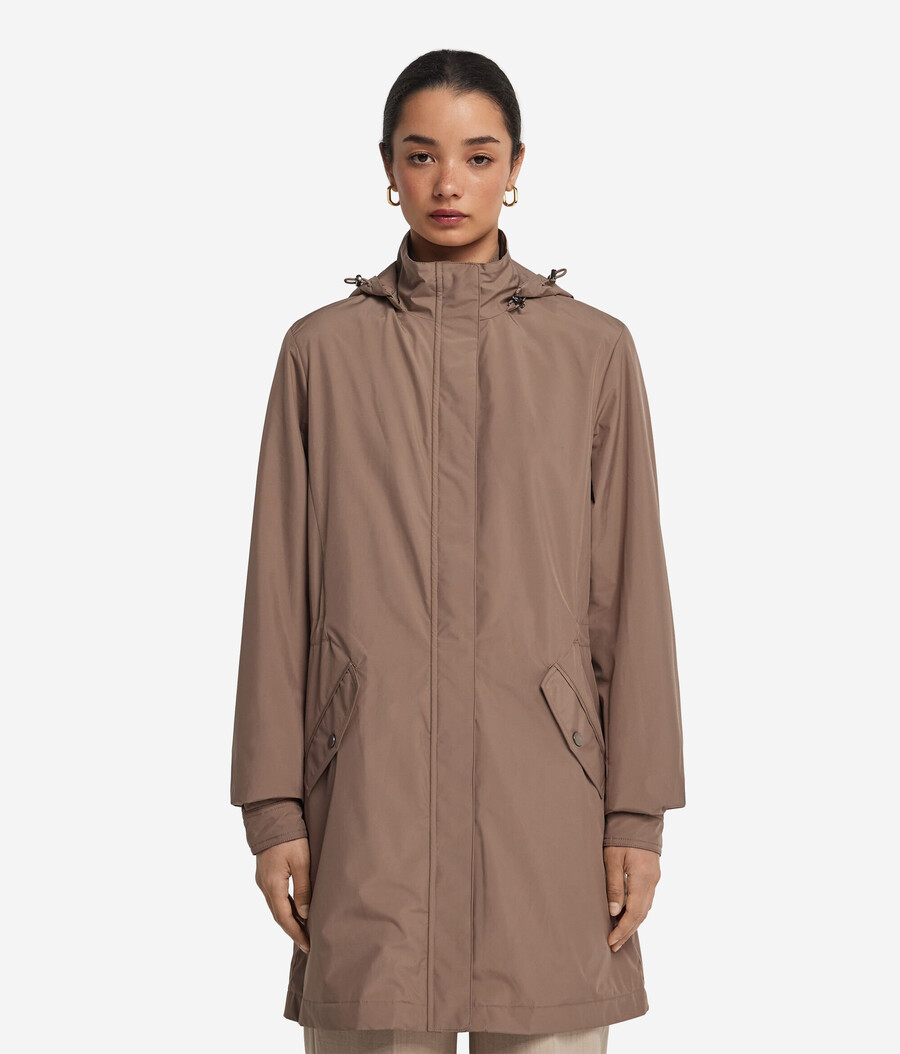 lange funktionsjacke mit kordelzug