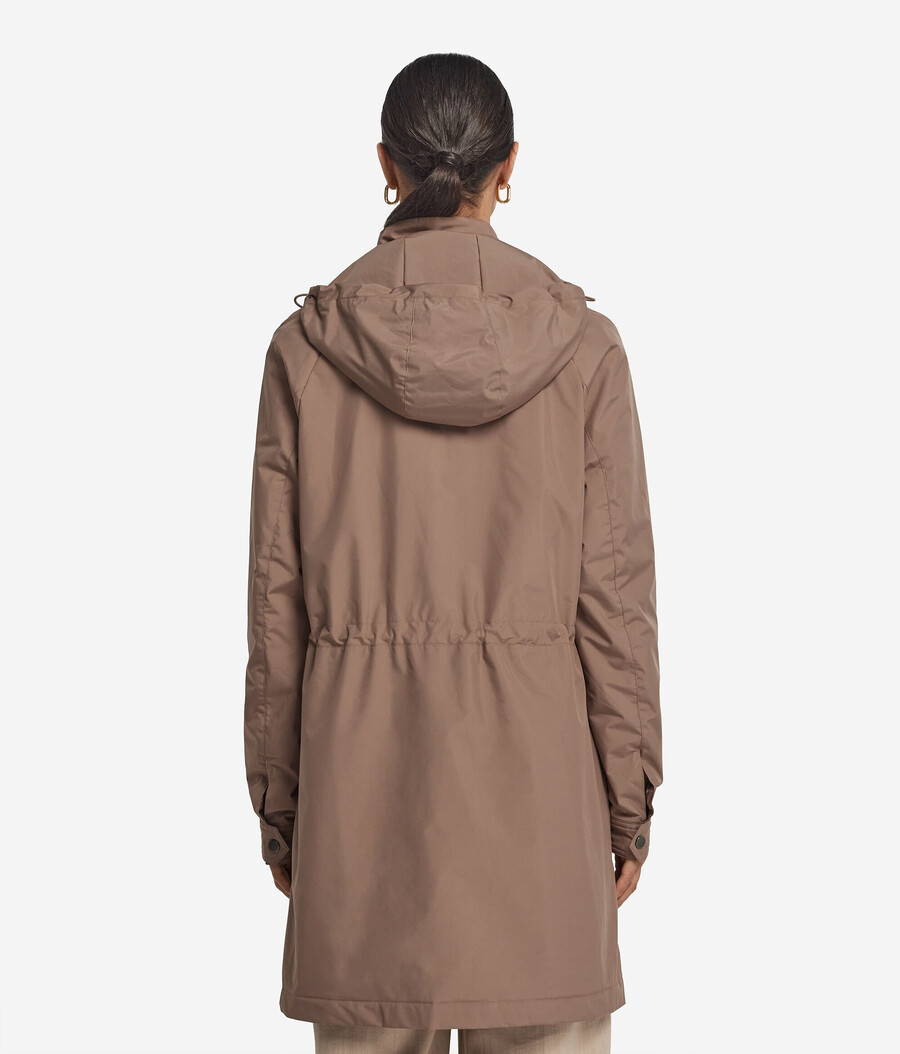 lange funktionsjacke mit kordelzug
