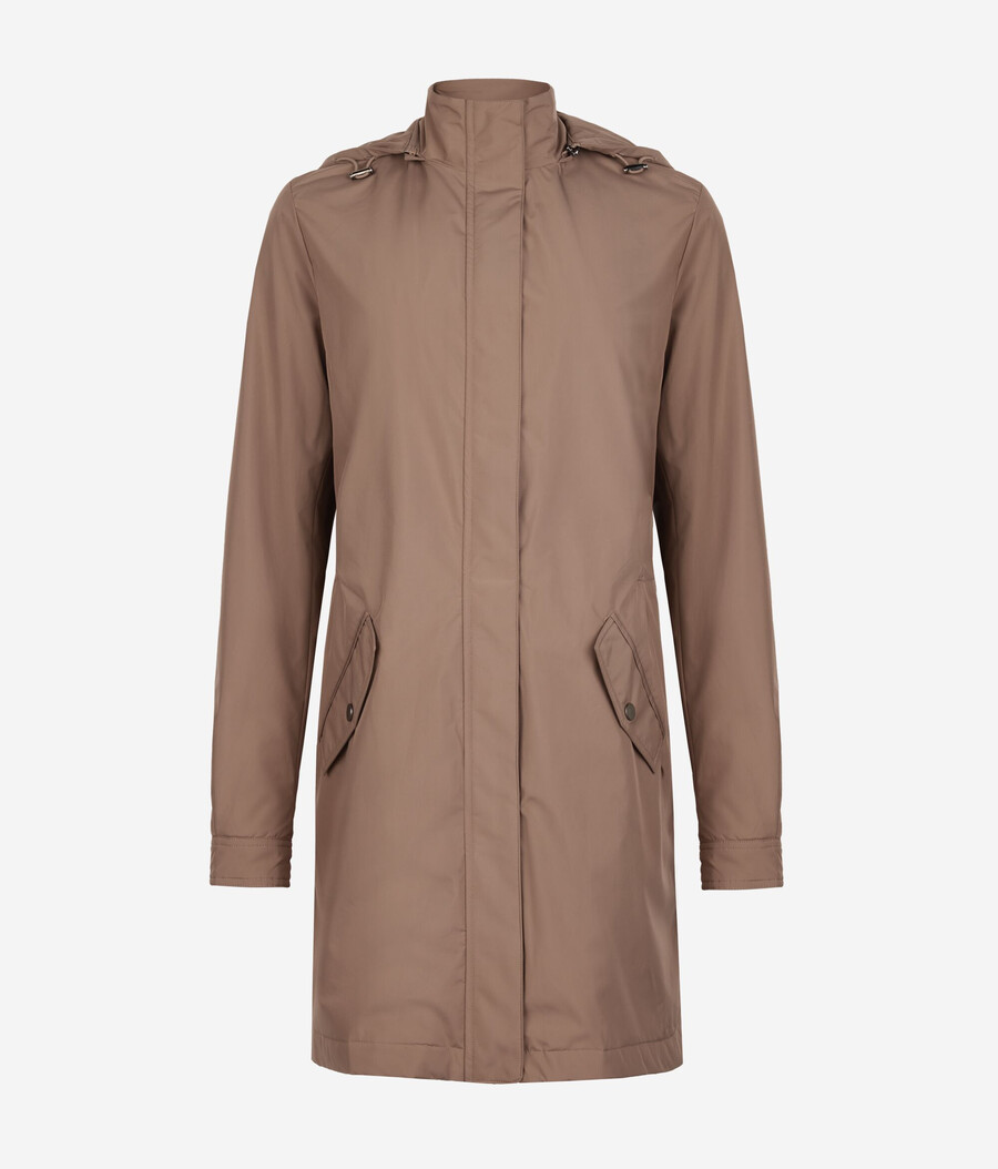 lange funktionsjacke mit kordelzug