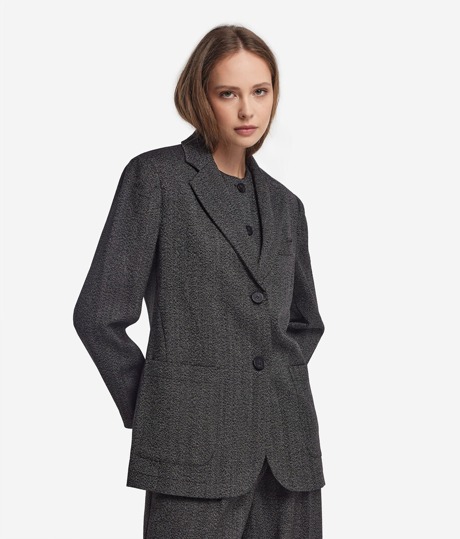oversized blazer aus fischgrätwolle