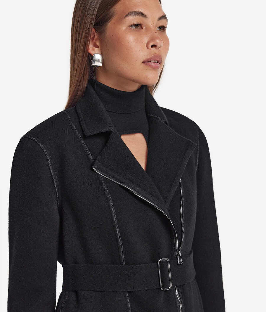 ultraweiche bikerjacke aus kaschmir