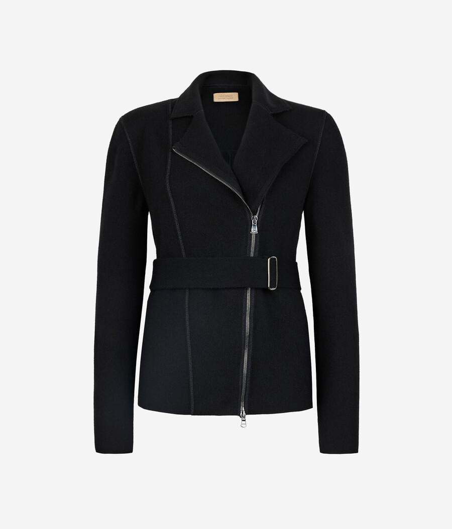 ultraweiche bikerjacke aus kaschmir