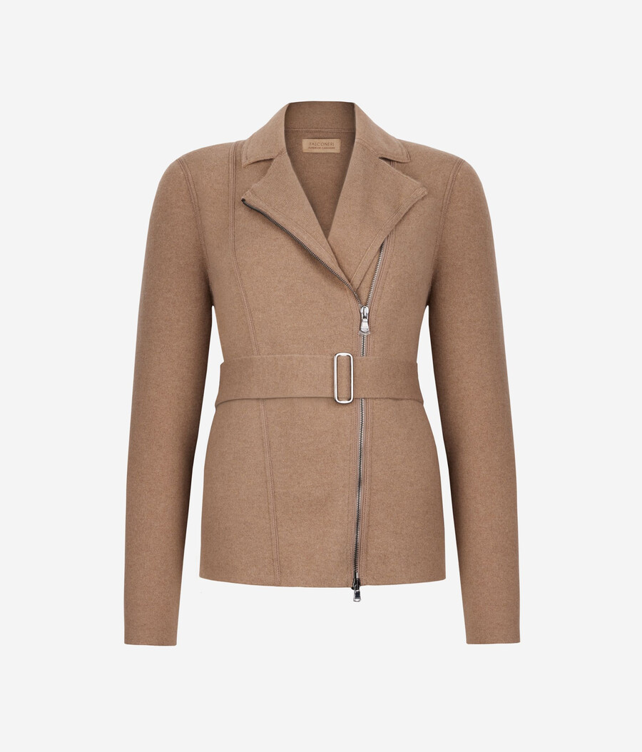 ultraweiche bikerjacke aus kaschmir
