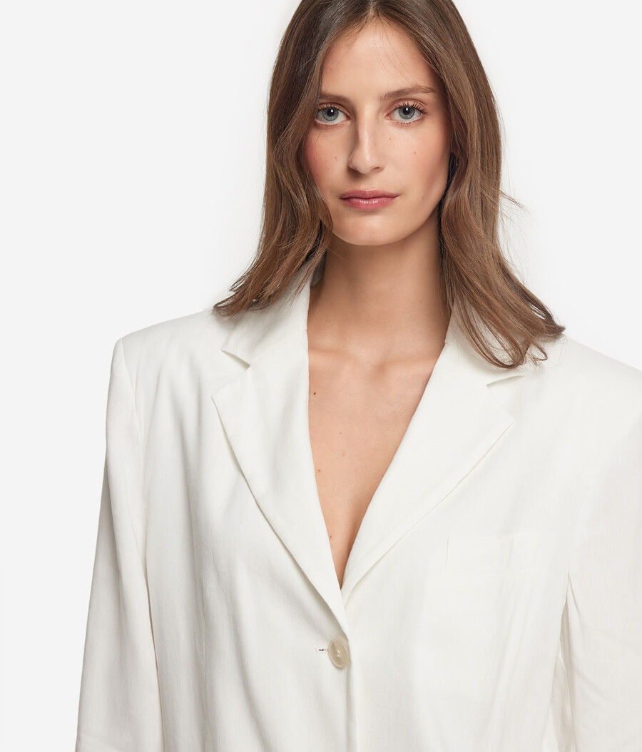 blazer aus leinen-viskose