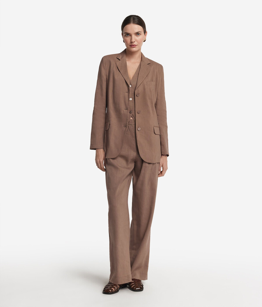 blazer aus leinen-viskose