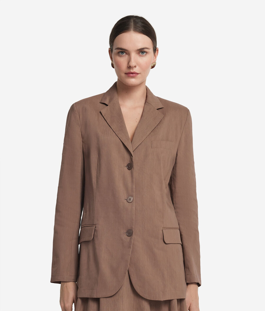 blazer aus leinen-viskose