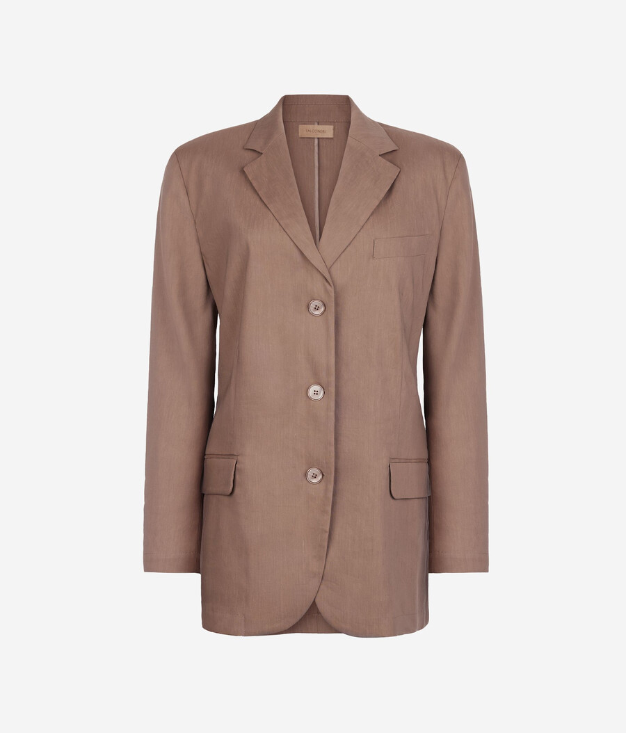blazer aus leinen-viskose
