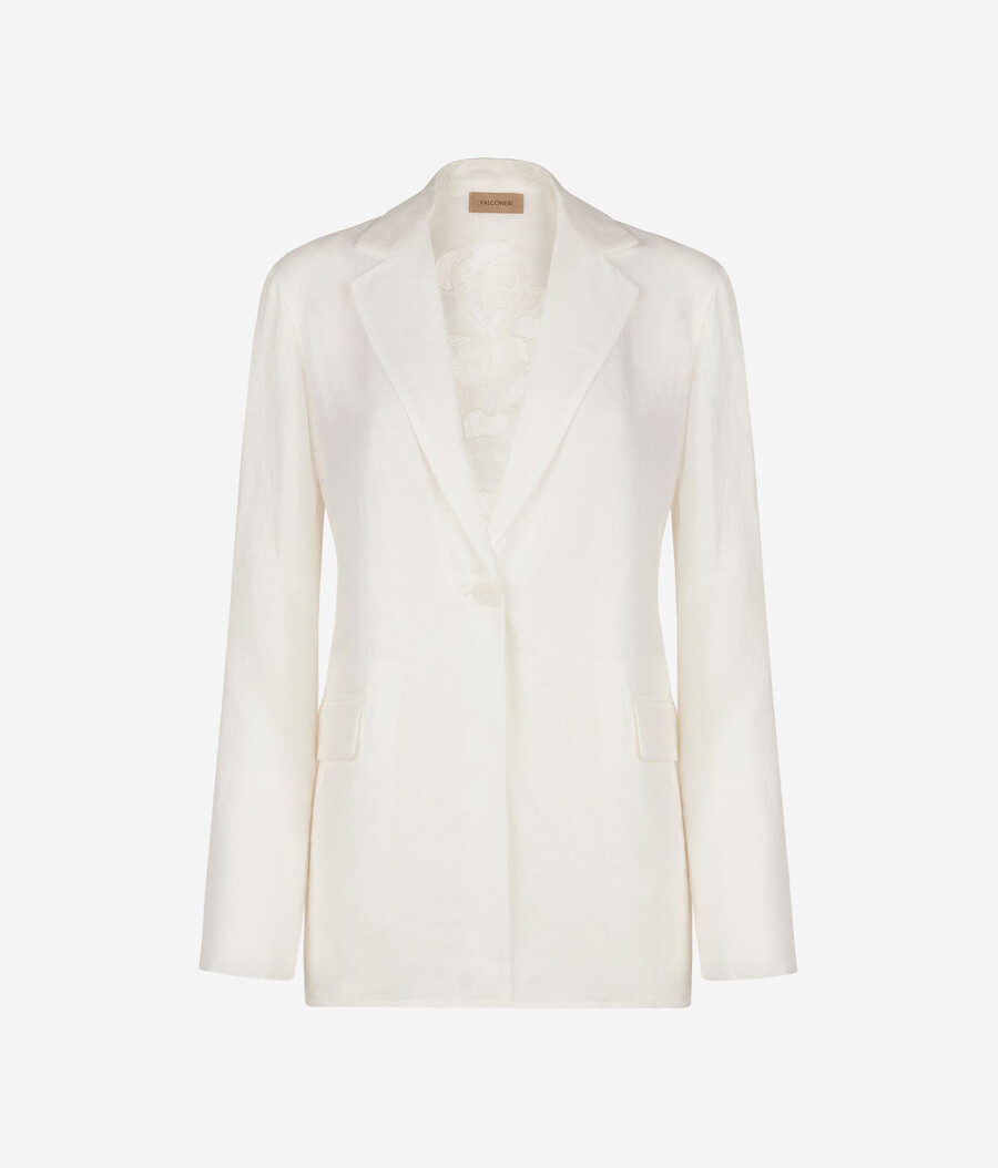 bestickte leinenjacke