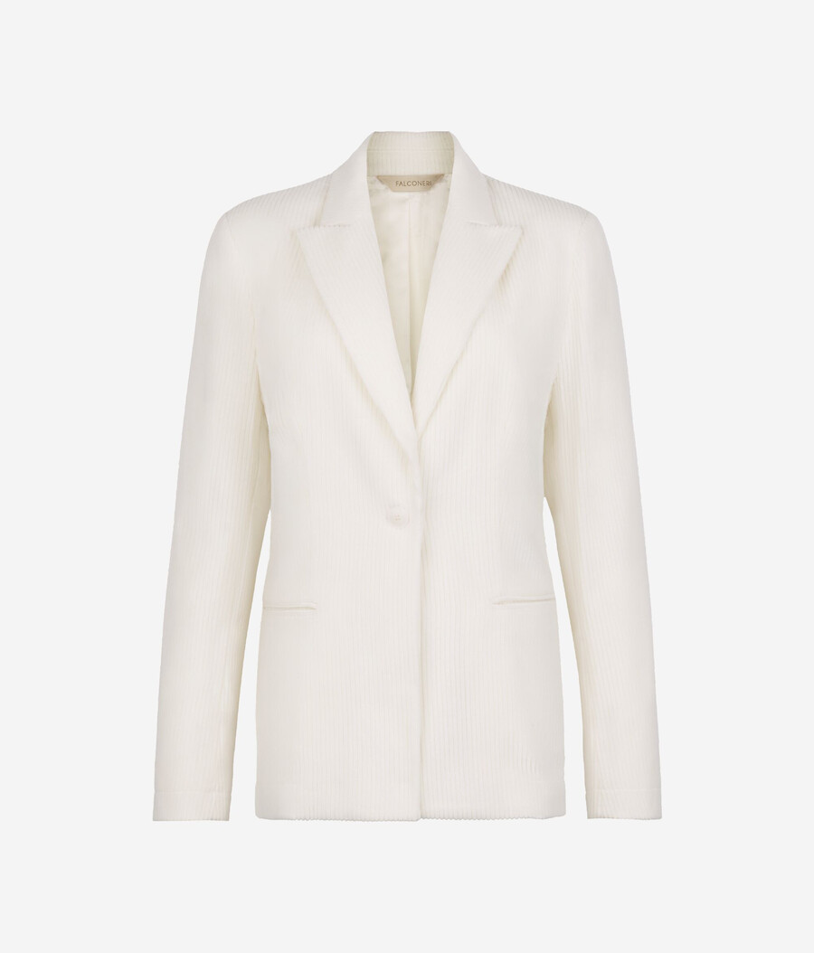 jacke aus wolle und kaschmir-samt
