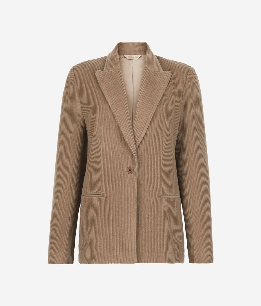 jacke aus wolle und kaschmir-samt