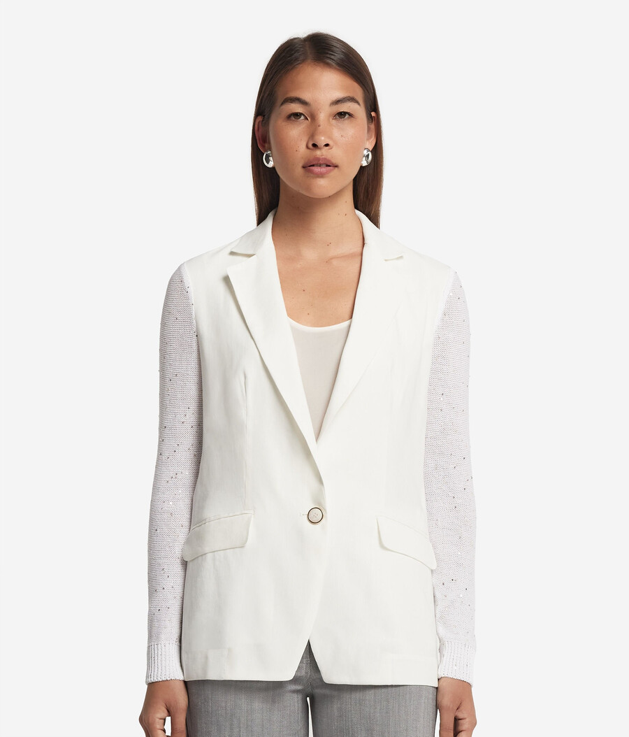 jacke mit Ärmeln aus mikro-pailletten