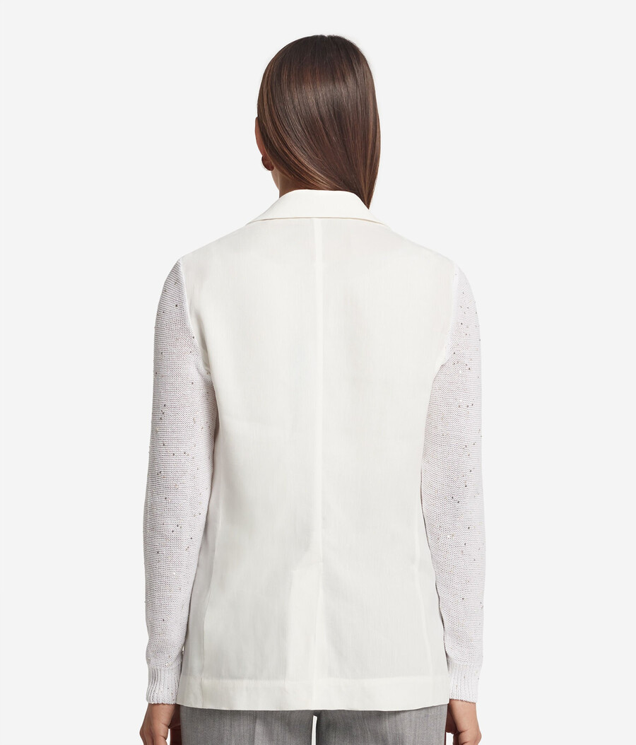 jacke mit Ärmeln aus mikro-pailletten