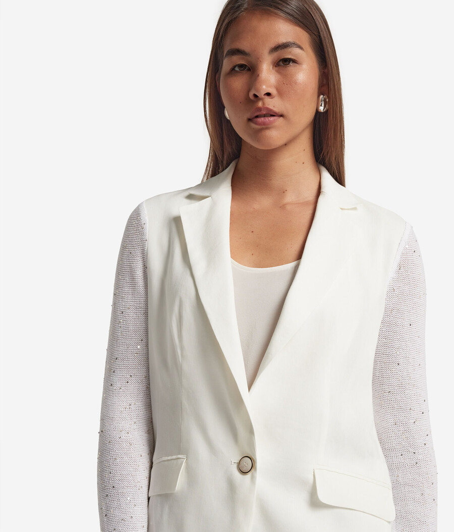 jacke mit Ärmeln aus mikro-pailletten