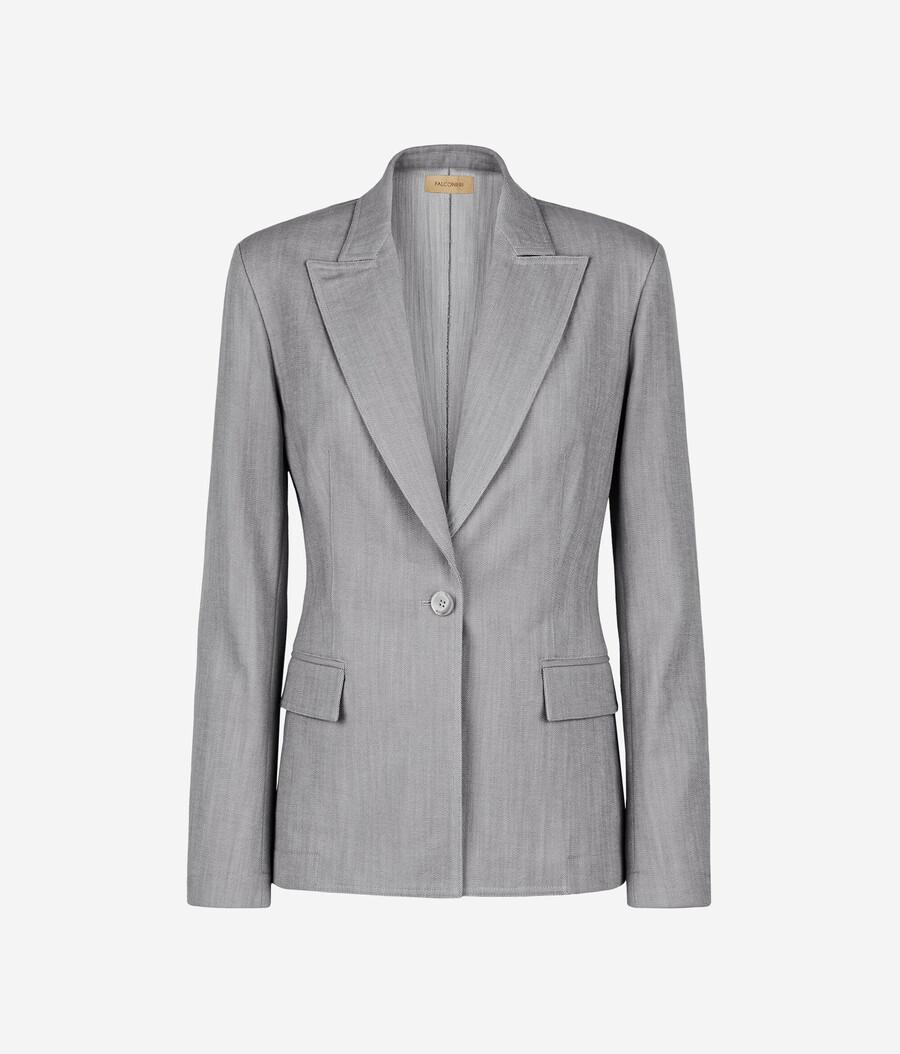 einreihiger baumwollblazer