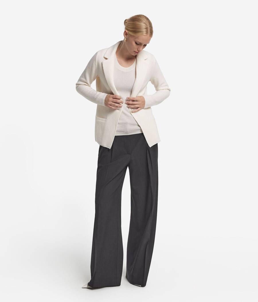 woll- und kaschmirjacke mit revers