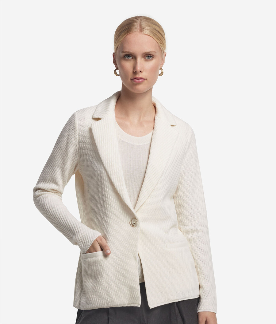 woll- und kaschmirjacke mit revers