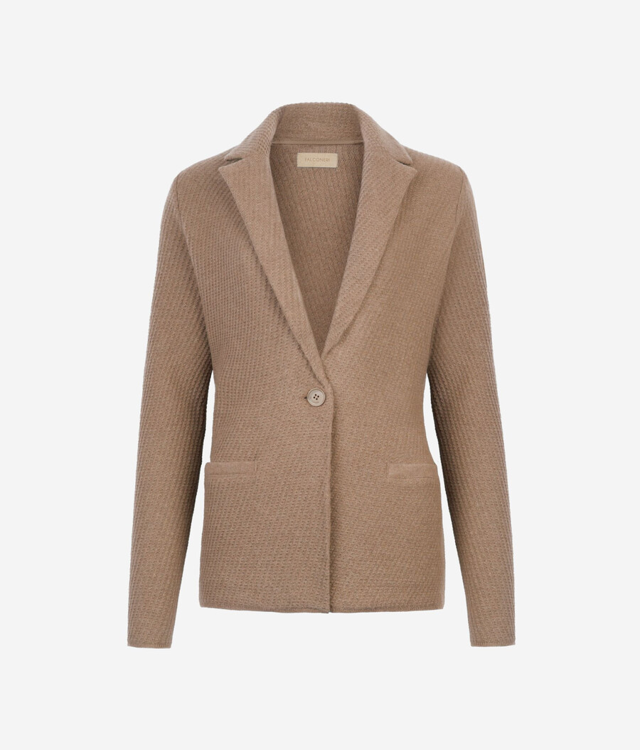 woll- und kaschmirjacke mit revers