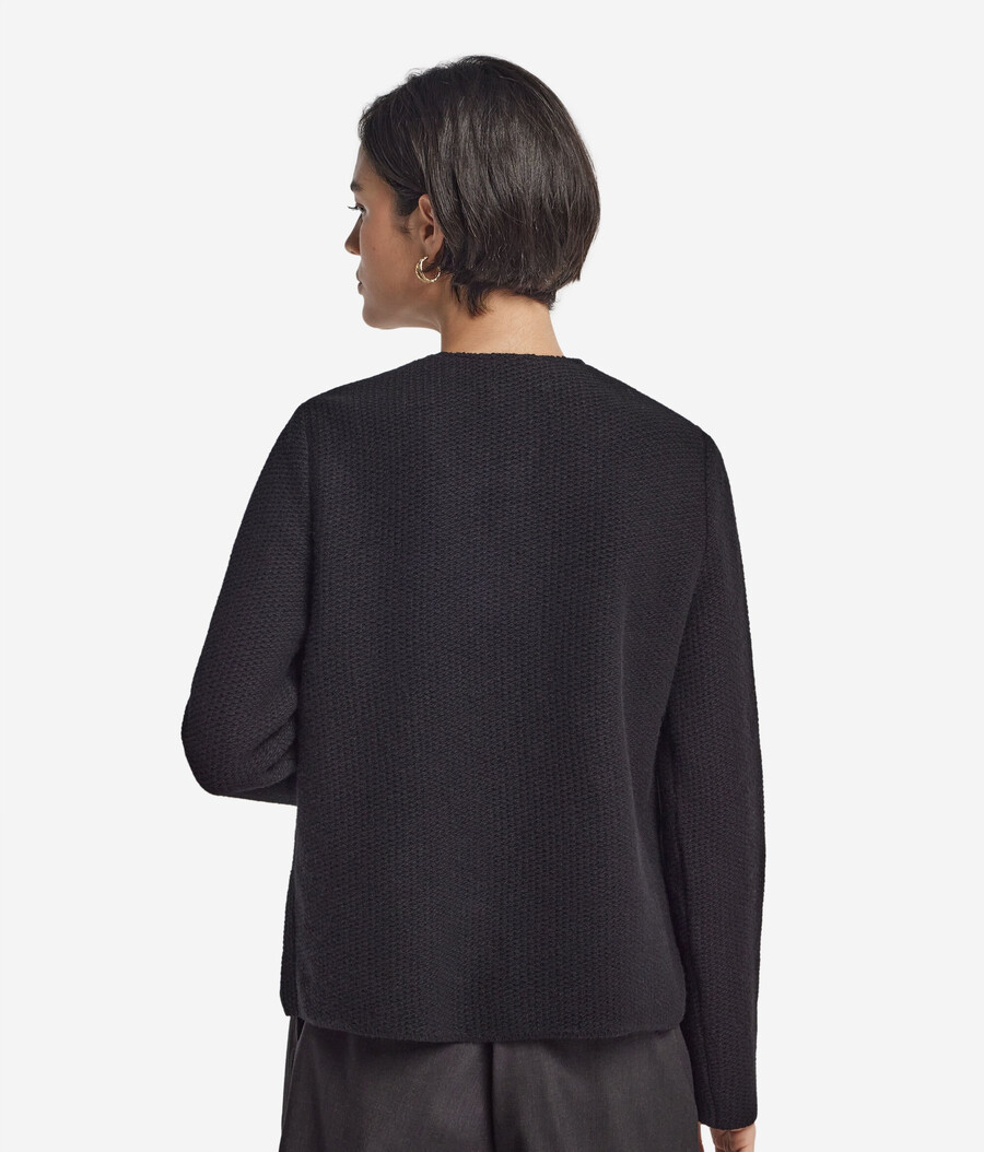 jacke mit rundhalsausschnitt aus wolle und kaschmir