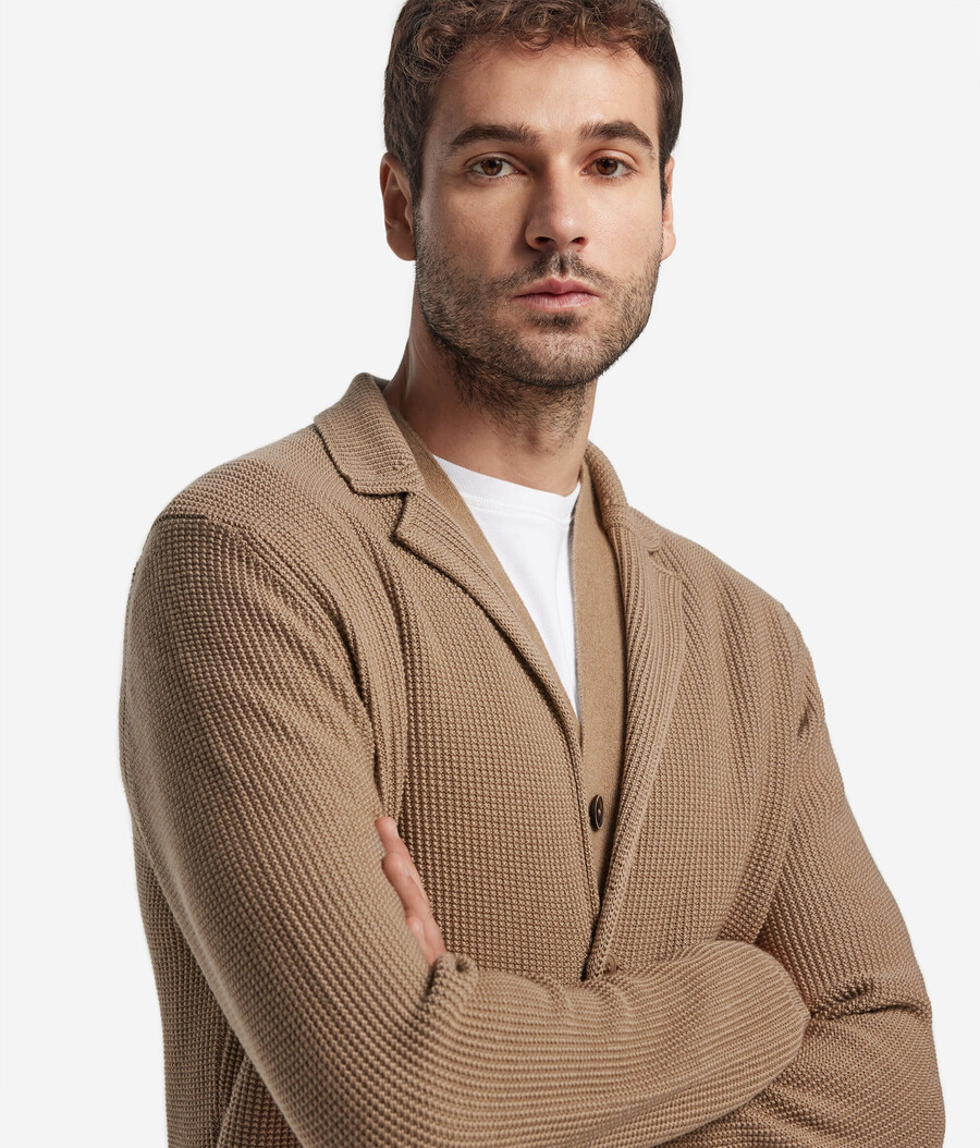 wolljacke mit moosstich