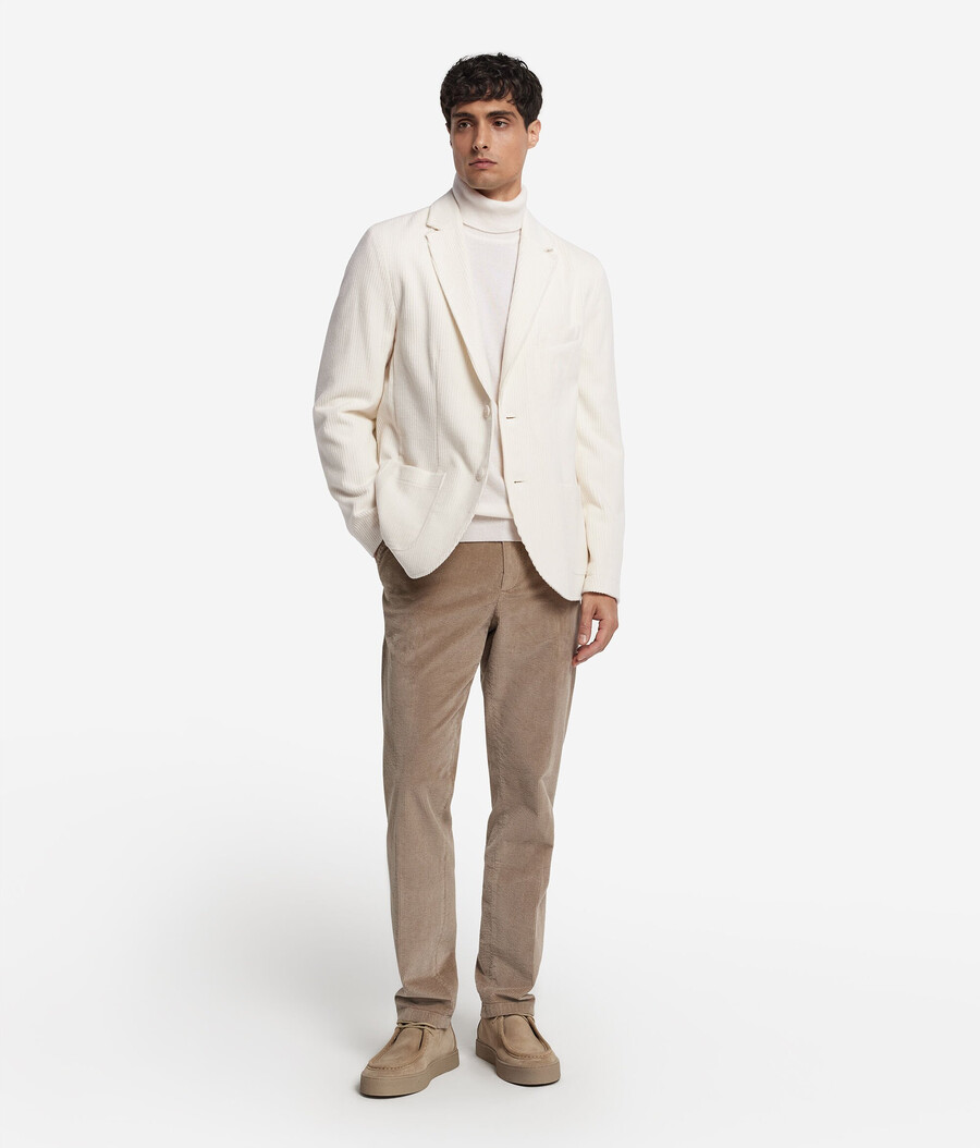 jacke aus wolle und kaschmir-samt