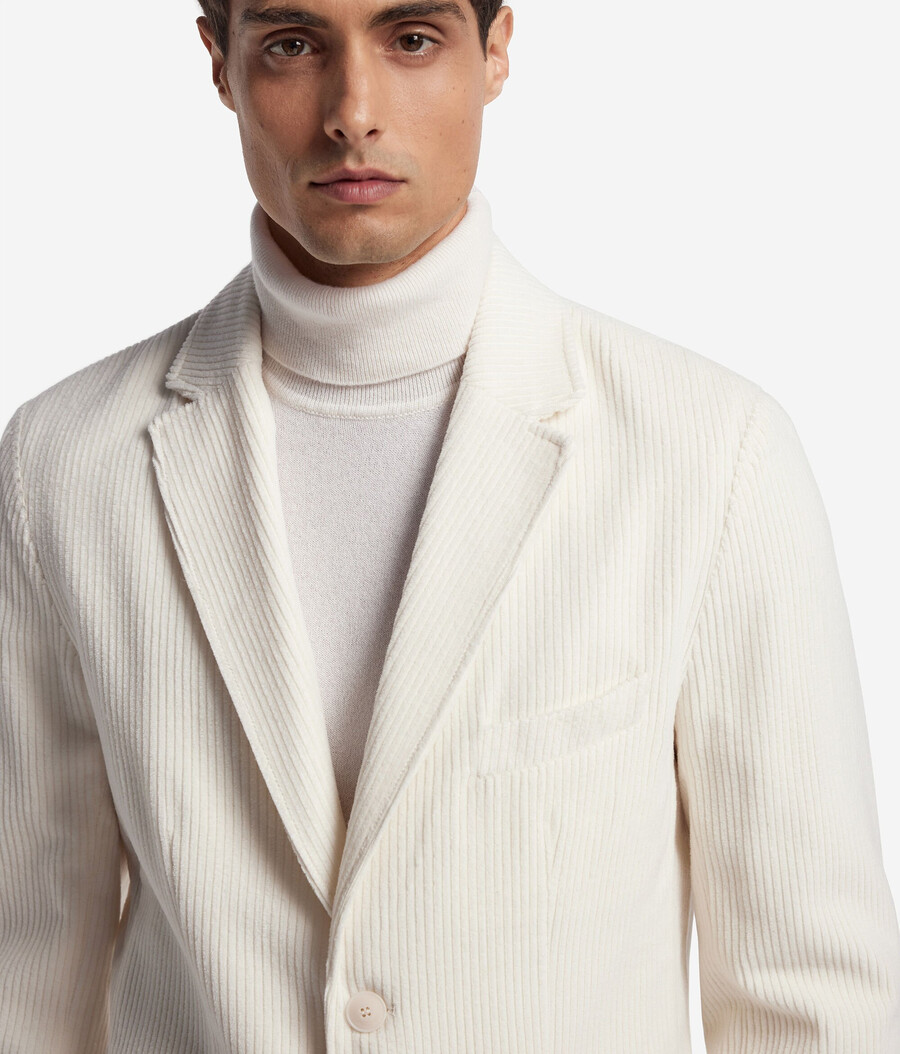 jacke aus wolle und kaschmir-samt