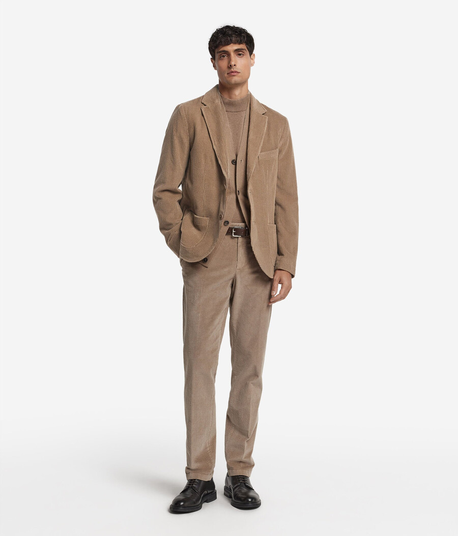 jacke aus wolle und kaschmir-samt