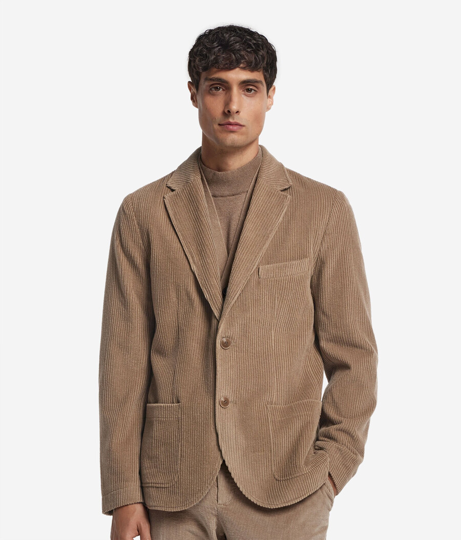 jacke aus wolle und kaschmir-samt