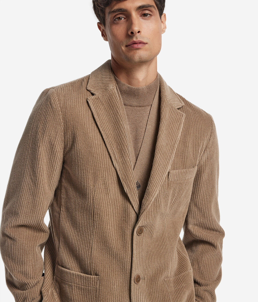 jacke aus wolle und kaschmir-samt