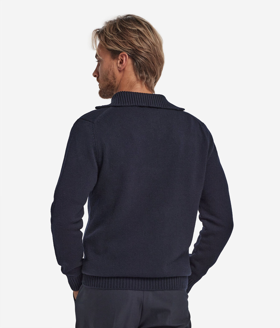 gerippter ultraweicher kaschmirpullover mit reißverschluss