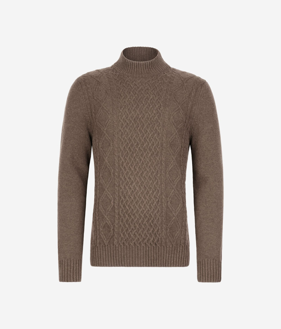 rollkragenpullover mit fischermotiv aus ultraweichem kaschmir