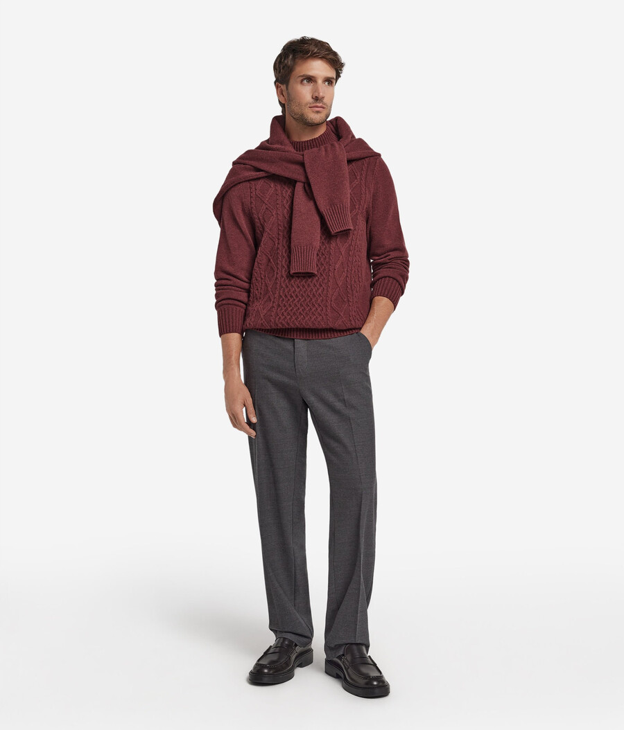rollkragenpullover mit fischermotiv aus ultraweichem kaschmir