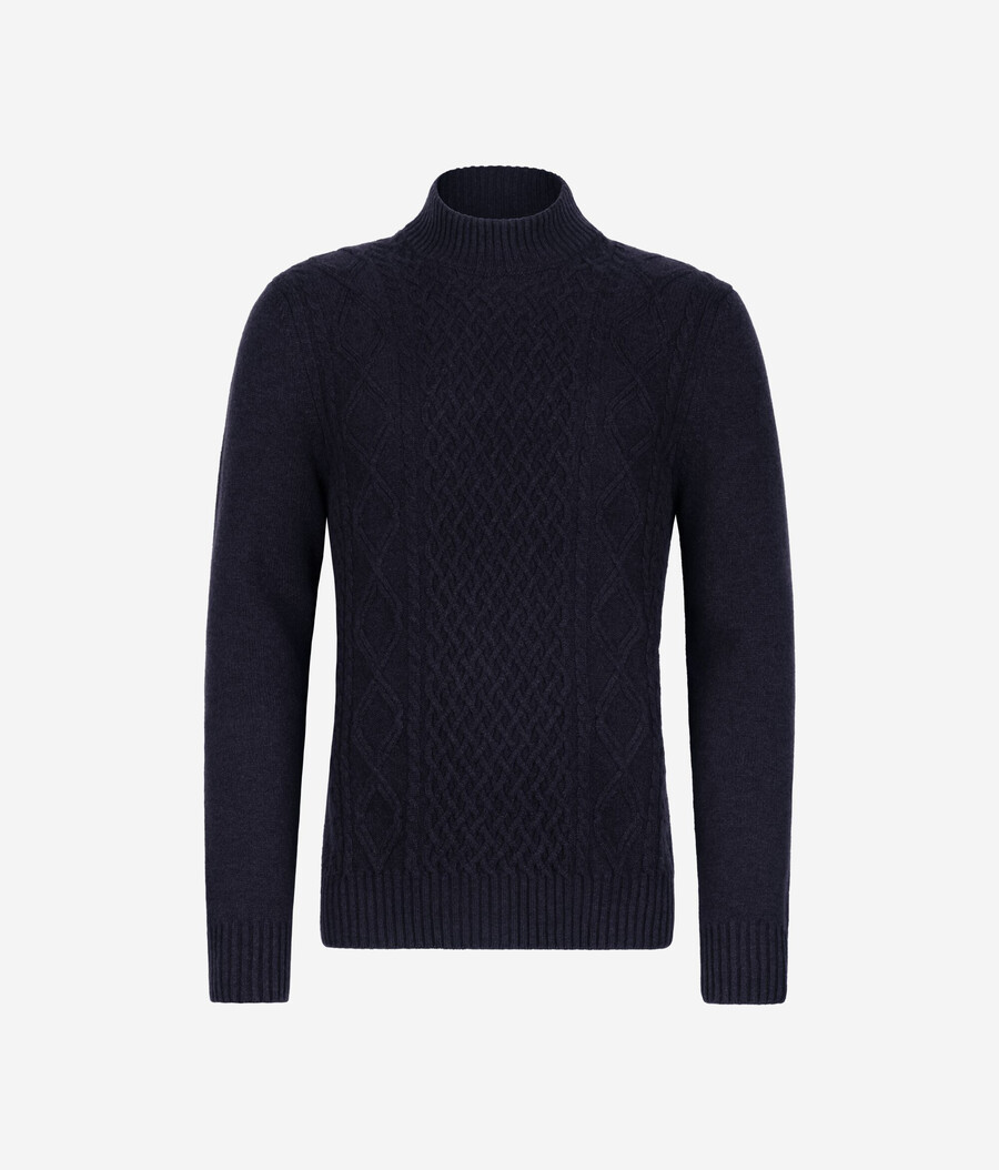 rollkragenpullover mit fischermotiv aus ultraweichem kaschmir