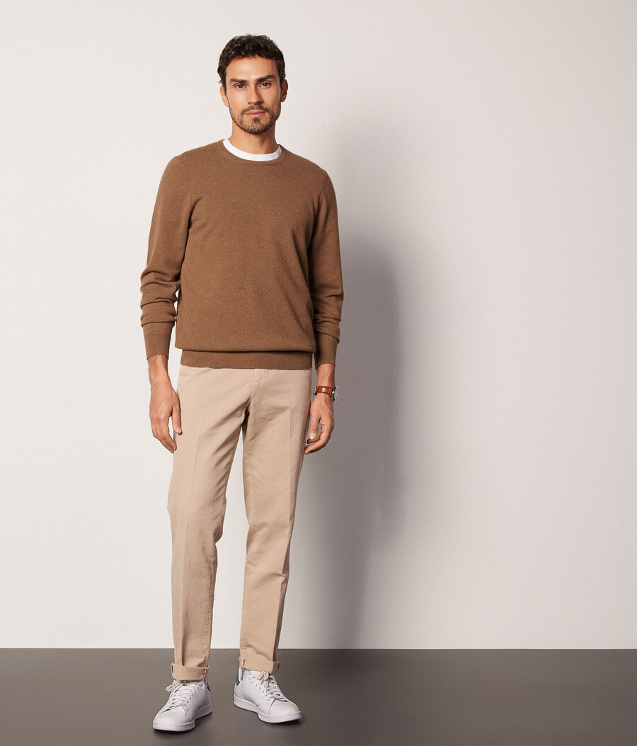 ultraweicher kaschmirpullover mit rundhalsausschnitt