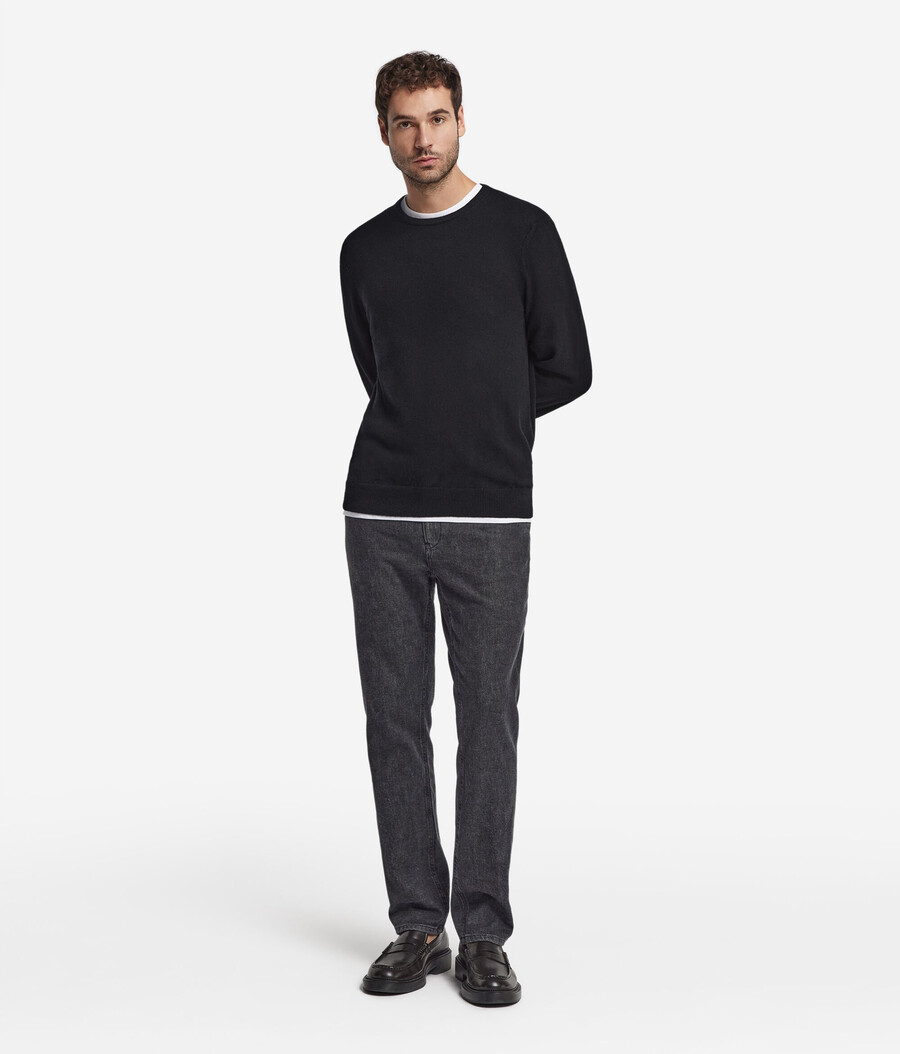 ultraweicher kaschmirpullover mit rundhalsausschnitt