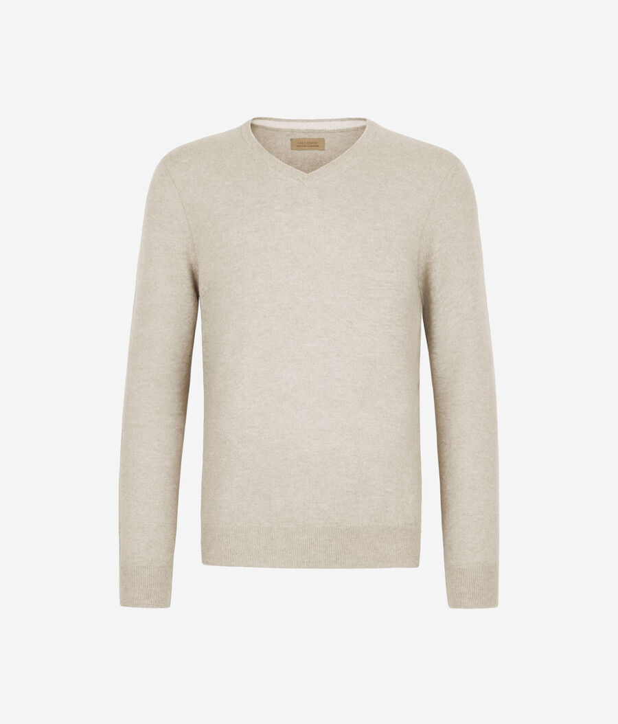 ultraweicher kaschmirpullover mit v-ausschnitt