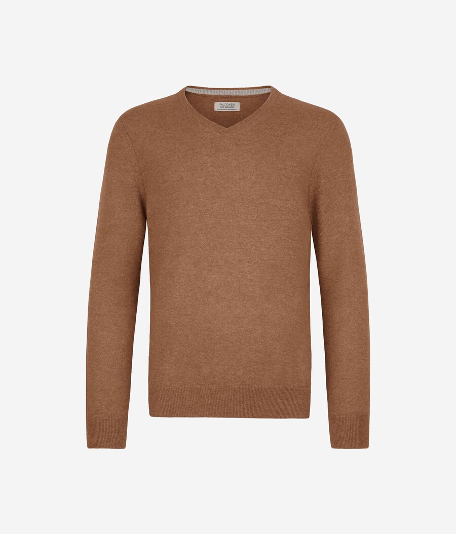 ultraweicher kaschmirpullover mit v-ausschnitt