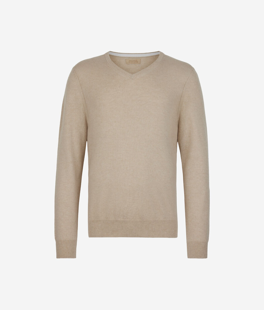 ultraweicher kaschmirpullover mit v-ausschnitt
