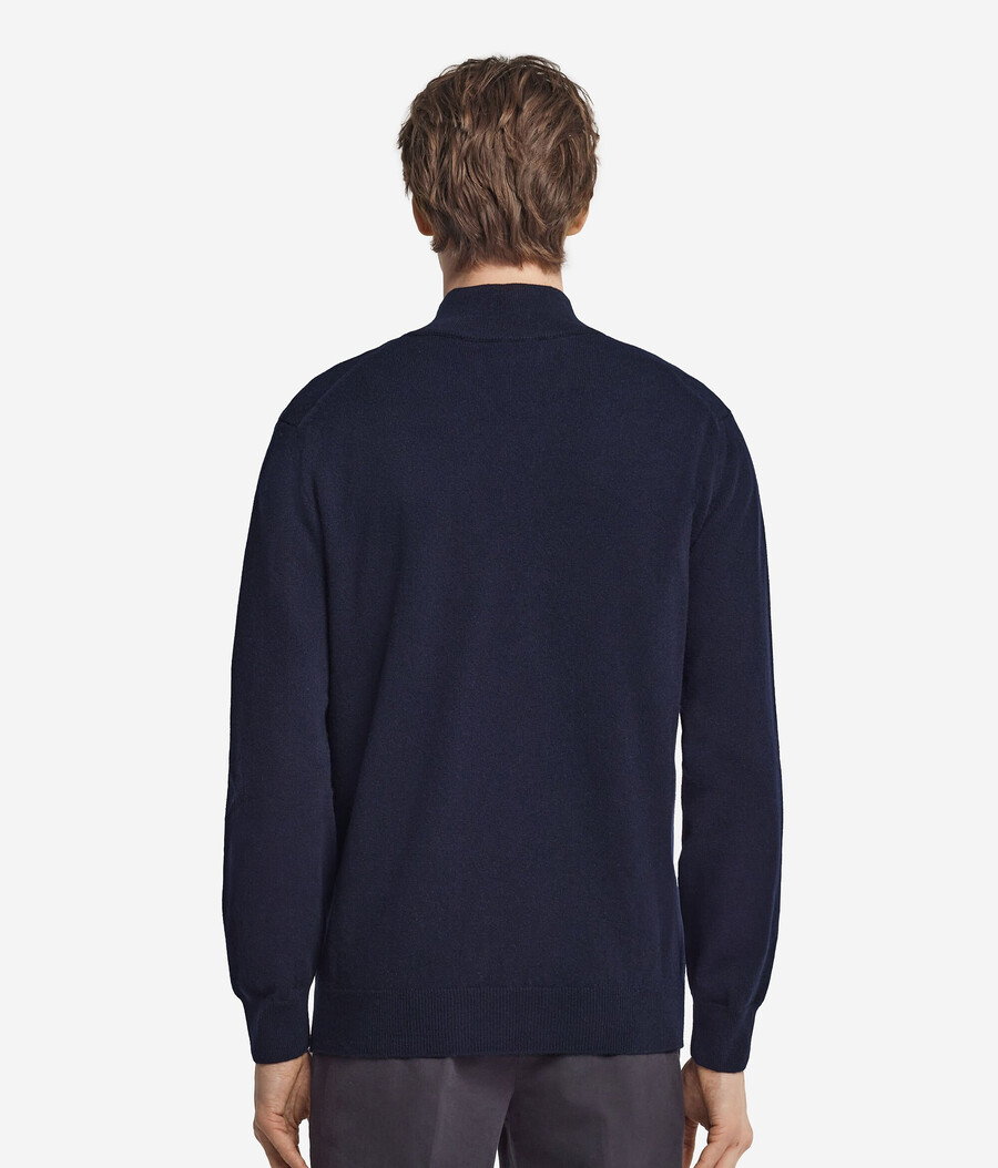 ultraweicher kaschmirpullover mit halbem reißverschluss und stehkragen