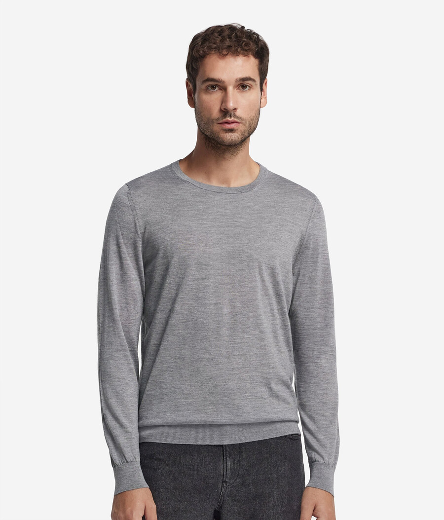 rundhals-pullover aus ultrafeinem kaschmir