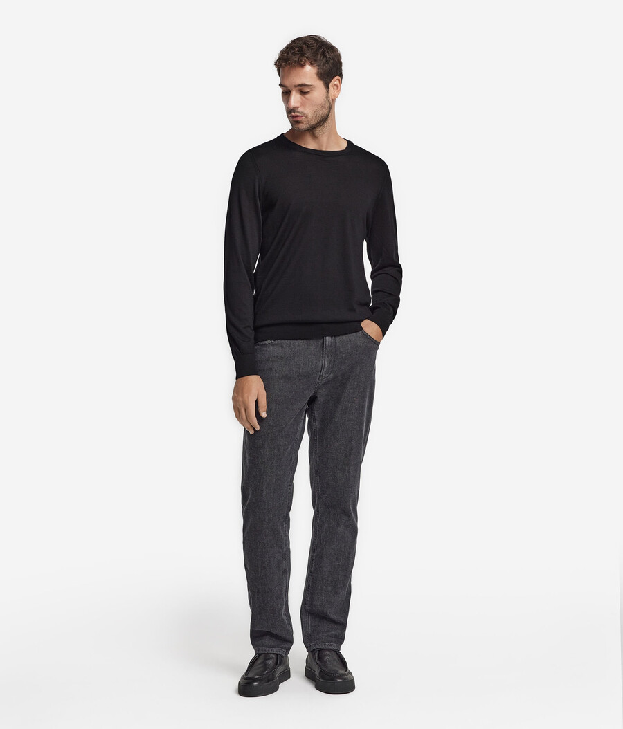 rundhals-pullover aus ultrafeinem kaschmir