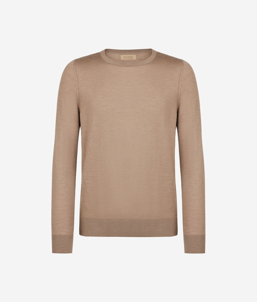 rundhals-pullover aus ultrafeinem kaschmir