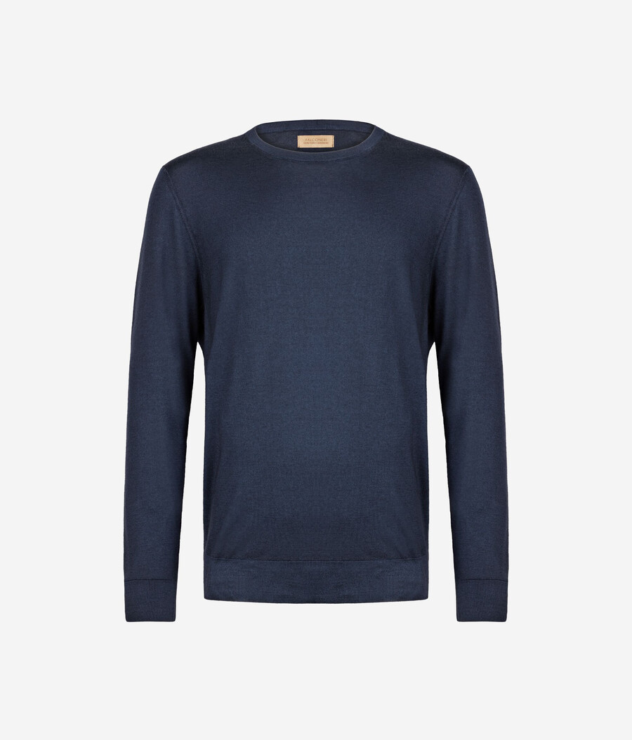 rundhals-pullover aus ultrafeinem kaschmir